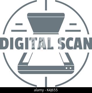 Digitales logo Scannen, einfachen Stil Stock Vektor