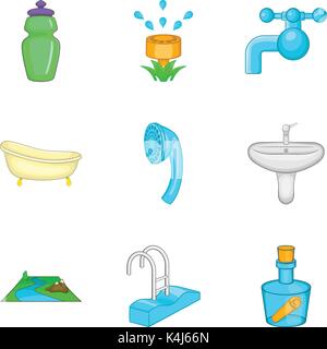 Rückspülen Symbole, Cartoon Stil Stock Vektor