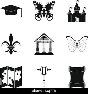 Antike Symbole gesetzt, einfachen Stil Stock Vektor