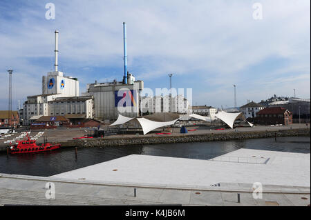 Die so genannten industriellen silo Komplex der "fünf Schwestern" in Aarhus, Dänemark Stockfoto