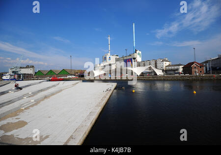 Die so genannten industriellen silo Komplex der "fünf Schwestern" in Aarhus, Dänemark Stockfoto