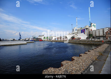 Die so genannten industriellen silo Komplex der "fünf Schwestern" in Aarhus, Dänemark Stockfoto