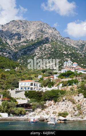 Manganitis Dorf, Ikaria Insel, Ägäis, Griechenland, Europa Stockfoto