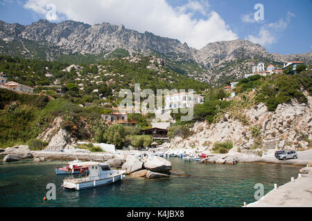 Manganitis Dorf, Ikaria Insel, Ägäis, Griechenland, Europa Stockfoto