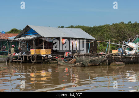 Pfahlbauten am Tonle Sap See, Kampong phluk, Siem Reap, Kambodscha Stockfoto