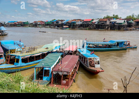 Boote in den Tonle Sap See, Kampong phluk, Siem Reap, Kambodscha Stockfoto