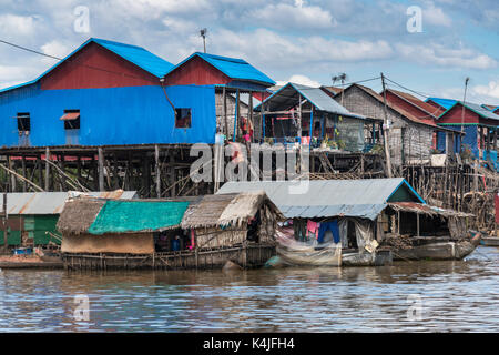 Pfahlbauten am Tonle Sap See, Kampong phluk, Siem Reap, Kambodscha Stockfoto