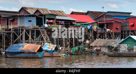 Pfahlbauten am Tonle Sap See, Kampong phluk, Siem Reap, Kambodscha Stockfoto