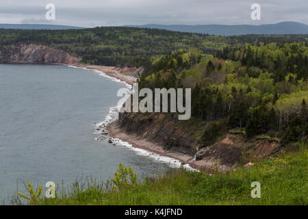 Malerischer Blick auf Küste, Paleokastritsa, Cabot Trail, Cape Breton Island, Nova Scotia, Kanada Stockfoto