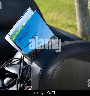 Nahaufnahme der Ratgeber auf Sitz, Petit Etang, Cape Breton Island, Nova Scotia, Kanada Stockfoto