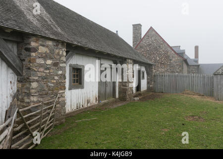 Häuser im Dorf, Festung von Minden, Minden, Cape Breton Island, Nova Scotia, Kanada Stockfoto