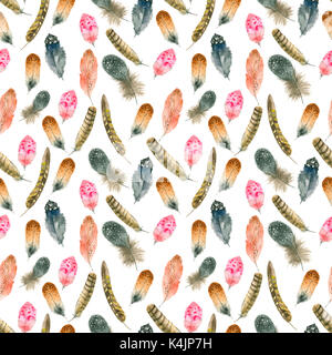 Aquarell feather Muster Stockfoto