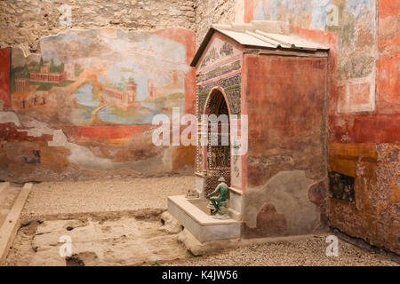 Mosaik und Shell Brunnen, Haus der kleinen Brunnen, Roman Pompeji, UNESCO-Weltkulturerbe, in der Nähe von Neapel, Kampanien, Italien, Europa Stockfoto