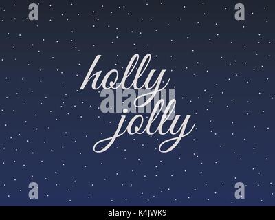 Holly Jolly. Weihnachten Schriftzug mit Schneeflocken. Vector Illustration. Stock Vektor