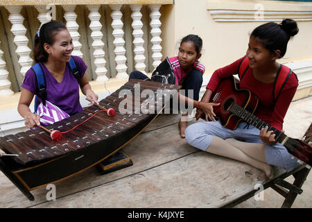 Phare Ponleu Selpak Musik Schule, in Battambang, Kambodscha, Indochina, Südostasien, Asien Stockfoto