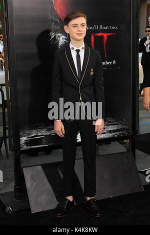 Los Angeles, CA, USA. 5. Sep 2017. Jaeden Lieberher in der Ankunftshalle für es Premiere, TCL Chinese Theatre (ehemals Grauman's), Los Angeles, CA September 5, 2017. Credit: Priscilla Grant/Everett Collection/Alamy leben Nachrichten Stockfoto