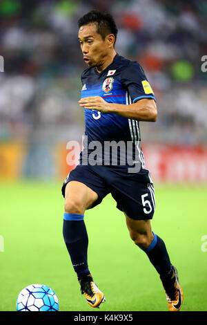 Jeddah, Saudi Arabien. 5. Sep 2017. Yuto Nagatomo (JPN) Fußball / Fussball: FIFA WM Russland asiatischen Qualifier 2018 Endrunde Gruppe B Match zwischen Saudi-Arabien 1-0 Japan bei König Abdullah Sport City Stadium in Jeddah, Saudi-Arabien. Credit: kenzaburo Matsuoka/LBA/Alamy leben Nachrichten Stockfoto