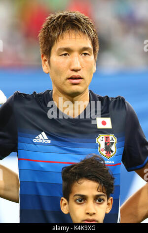 Jeddah, Saudi Arabien. 5. Sep 2017. Genki Haraguchi (JPN) Fußball / Fussball: FIFA WM Russland asiatischen Qualifier 2018 Endrunde Gruppe B Match zwischen Saudi-Arabien 1-0 Japan bei König Abdullah Sport City Stadium in Jeddah, Saudi-Arabien. Credit: kenzaburo Matsuoka/LBA/Alamy leben Nachrichten Stockfoto