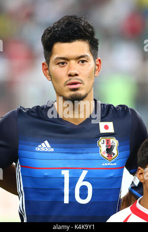 Jeddah, Saudi Arabien. 5. Sep 2017. Hotaru Yamaguchi (JPN) Fußball / Fussball: FIFA WM Russland asiatischen Qualifier 2018 Endrunde Gruppe B Match zwischen Saudi-Arabien 1-0 Japan bei König Abdullah Sport City Stadium in Jeddah, Saudi-Arabien. Credit: kenzaburo Matsuoka/LBA/Alamy leben Nachrichten Stockfoto