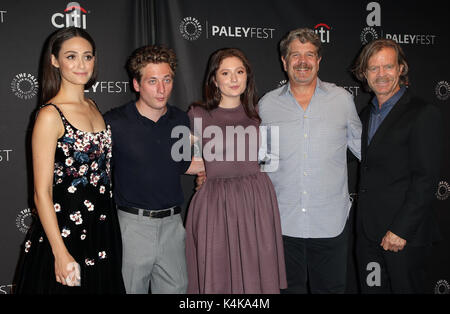 Beverly Hills, Ca. 6. Sep 2017. Emmy Rossum, Jeremy Allen Weiß, Emma Kenney, John Wells, William H.Macy, schamlose SCREENING & PANEL während des 11. jährlichen PALEYFEST FALLEN TV VORSCHAU Im Paley Center für Medien in Kalifornien am 6. September 2017. Credit: Faye S/Medien Punch/Alamy leben Nachrichten Stockfoto