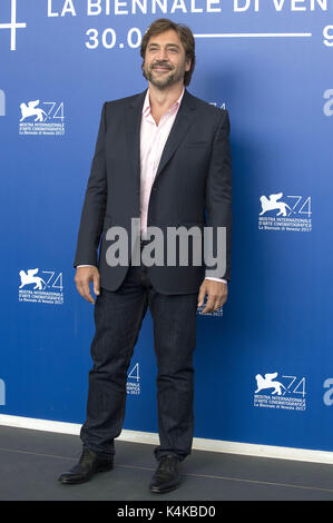 Venedig, Italien. 06 Sep, 2017. Javier Bardem während der "Lieben Pablo' Fotoshooting auf dem 74. Internationalen Filmfestival von Venedig im Palazzo del Casino on September 06, 2017 in Venedig, Italien | Verwendung weltweit/picture Alliance Quelle: dpa/Alamy leben Nachrichten Stockfoto