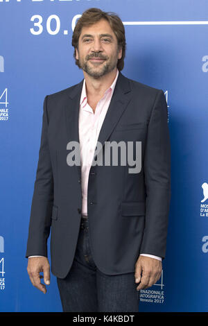 Venedig, Italien. 06 Sep, 2017. Javier Bardem während der "Lieben Pablo' Fotoshooting auf dem 74. Internationalen Filmfestival von Venedig im Palazzo del Casino on September 06, 2017 in Venedig, Italien | Verwendung weltweit/picture Alliance Quelle: dpa/Alamy leben Nachrichten Stockfoto