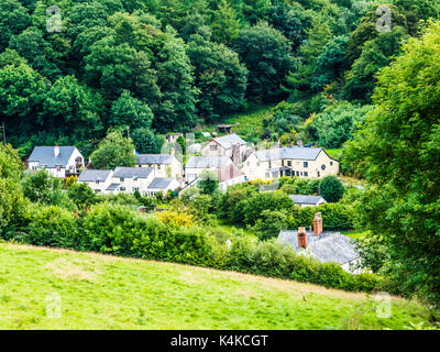 Anzeigen von Bridgetown, einem kleinen Weiler in der Exmoor National Park, Somerset. Stockfoto