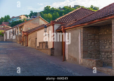 Schöne Straßen und Häuser der Stadt Sighnaghi Kacheti Georgien. Sighnaghi genannt die Stadt der Liebe Stockfoto