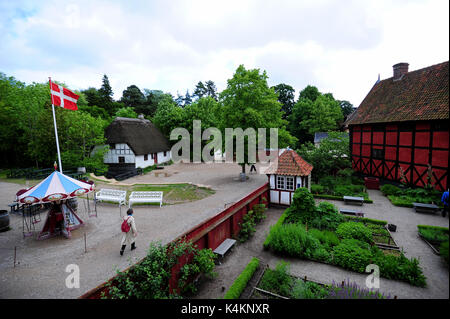 Reisen Sie zurück in der Zeit an Den Gamle durch (die Altstadt), Open air Folk Museum in Aarhus, Dänemark bekannt. Stockfoto