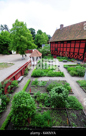 Reisen Sie zurück in der Zeit an Den Gamle durch (die Altstadt), Open air Folk Museum in Aarhus, Dänemark bekannt. Stockfoto