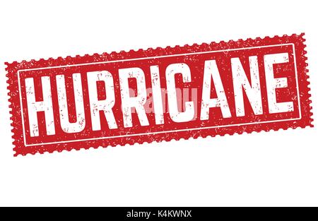 Hurricane grunge Stempelabdruck auf weißem Hintergrund, Vector Illustration Stock Vektor