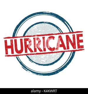 Hurricane grunge Stempelabdruck auf weißem Hintergrund, Vector Illustration Stock Vektor