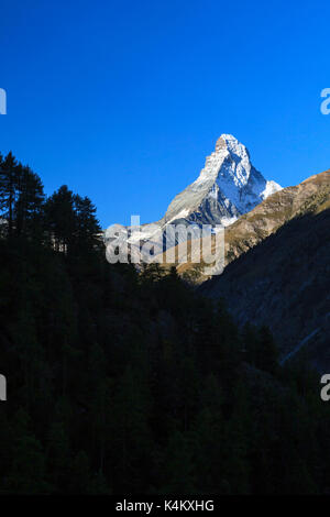 Ein Blick auf das Matterhorn. Zermatt-Kanton Wallis-Walliser Alpen-Schweiz Stockfoto