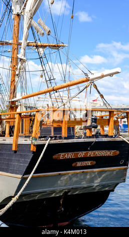 Die Grafen von Pembroke, ein großes Schiff in den Hafen von Bristol, Bristol England Großbritannien Stockfoto