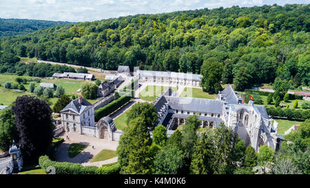 Frankreich, seine-Maritime (76), Parc naturel régional des Boucles de la seine normande, Rives-en-seine, Saint-Wandrille-Rançon, l'abbaye Saint-Wandrille Stockfoto