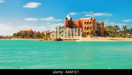 Kanäle, Gebäuden und Resort in El Gouna Resort. Ägypten, Nordafrika Stockfoto