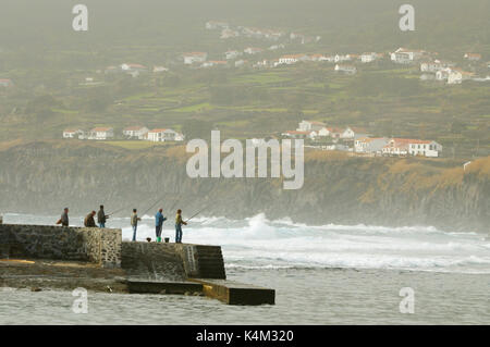 Fischer in Lages do Pico. Azoren, Portugal Stockfoto