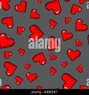 Vektor pixel Herzen Muster Stock Vektor
