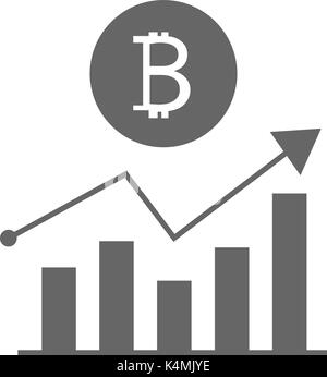 Finanzielle Diagramm. Grafik der steigenden Kurs der Bitcoin. Stock Vektor