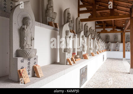 88 steinernen Statuen von Gottheiten im Jian Chinxiu Tempel in Jian Township, Hualien County, Taiwan Stockfoto