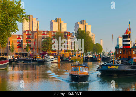 Boot, Havenmuseum, Leuvehaven, Rotterdam, Südholland, Niederlande, Europa Stockfoto