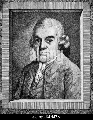 Carl Philipp Emanuel Bach, der dritte Sohn von J S Bach. Deutsche Komponist, 1714-1788. Stockfoto