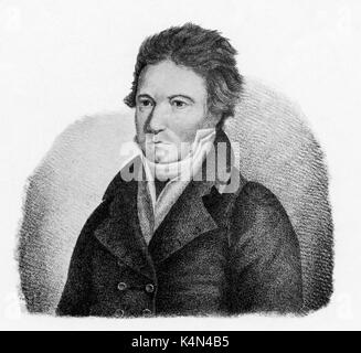 Ludwig van Beethoven nach dem Lackieren von CH Heckel im Jahre 1815. Deutsche Komponist, 1770-1 827 Stockfoto