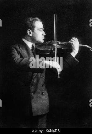 Bronislaw Huberman spielen Geige. Polnische Geigerin, 19. Dezember 1882 bis 16. Juni 1947. Stockfoto