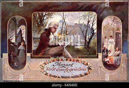 MOZART, Wolfgang Amadeus in Salzburg. Der oesterreichische Komponist, 1756-1791 Stockfoto