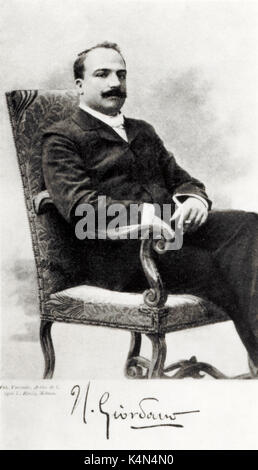 GIORDANO, Umberto - Porträt mit Unterschrift der italienischen Oper Komponist, 1867-1948 Stockfoto