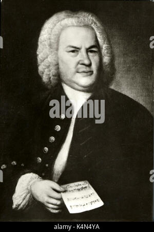 Johann Sebastian Bach - Porträt Holding eine Kerbe. Deutscher Komponist und Organist, 1685-1750 Stockfoto