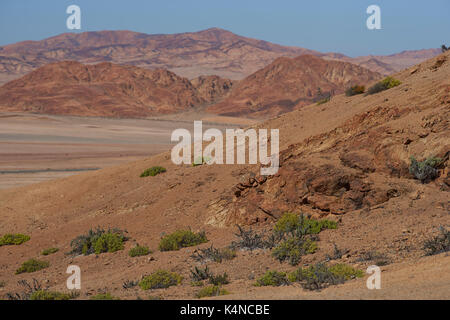 Trockene Landschaft entlang des Pan American Highway (Route 5), die durch die Atacama im Norden Chiles. Stockfoto