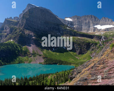 Untere Grinnell See im Sommer, Glacier National Park, Montana Stockfoto