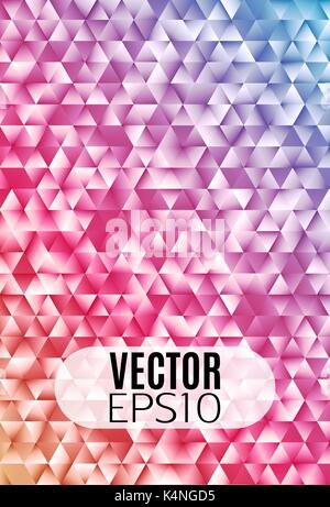 Glühende rainbow geometrischen Gradienten Dreieck Mosaik Hintergrund. Für Deckel, Broschüre, Flyer, Banner, Poster. Abstrakte elektrische bunte Vektor Kulisse mit Fackeln und funkelt. Stock Vektor